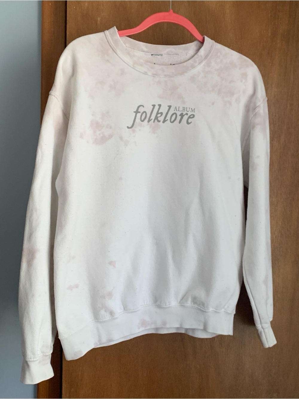 Taylor Swift Folklore Tie-Dye Crewneck Sweatshirt White & Gray